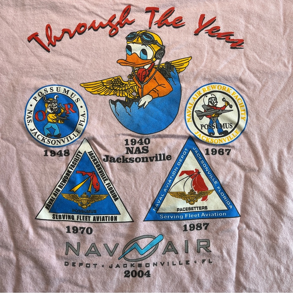 Nav Air - Through the Years Donald Duck Vintage 2004 pink t-shirt